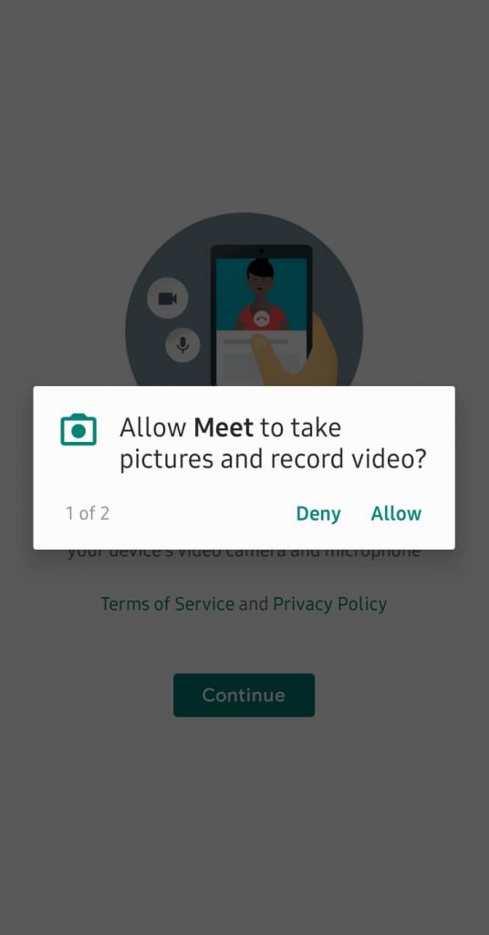 Allow Meet to Take Pictures and Videos