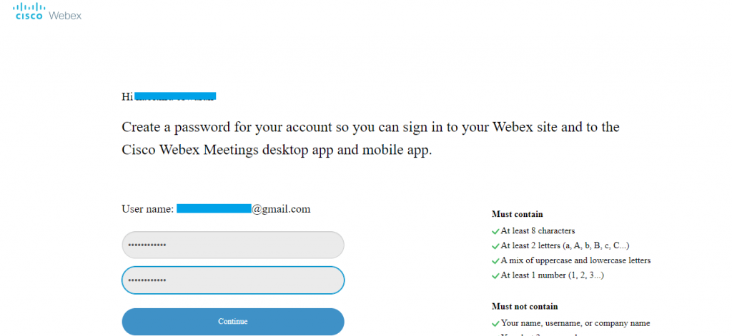 sign up for cisco webex meetings