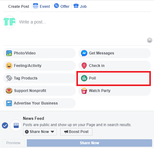 Create Poll on Facebook Page