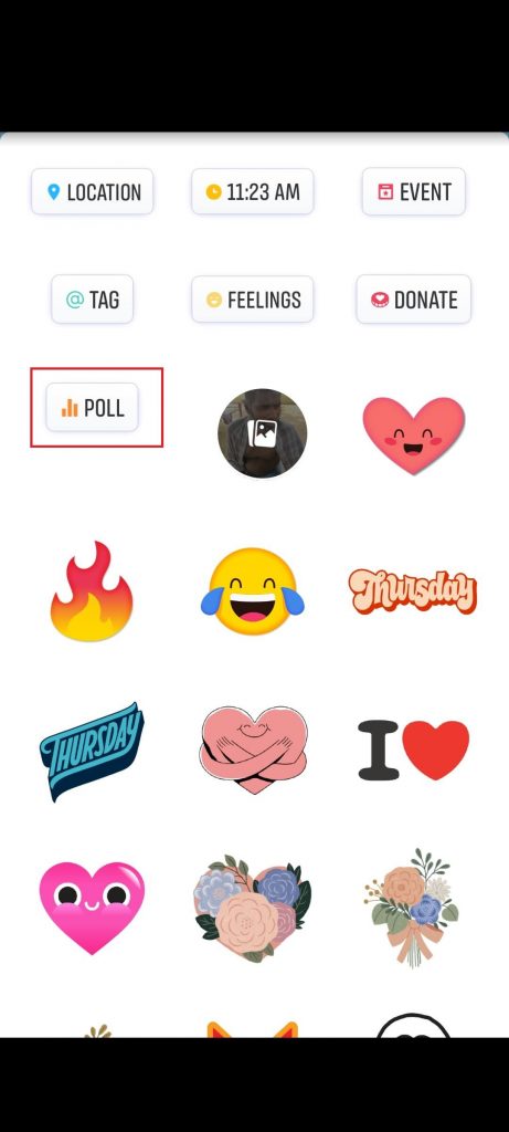 Create Poll on Facebook Story