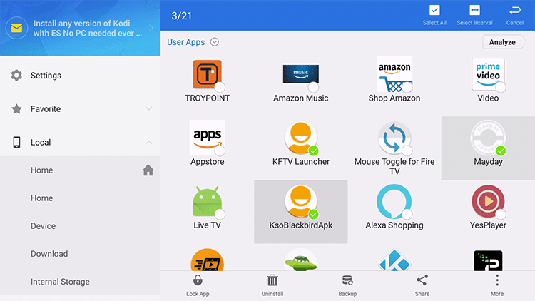 Remove apps on Firestick
