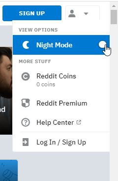 Enable Reddit Dark Mode on Site