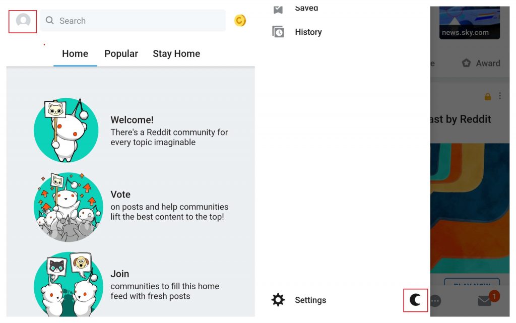 Enable Dark Mode on Reddit Mobile