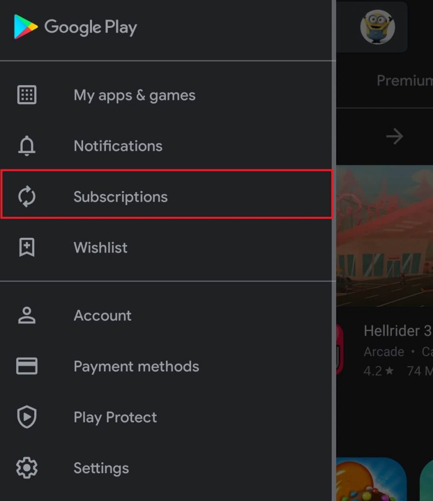 Cancel Google Play Subscription on Website