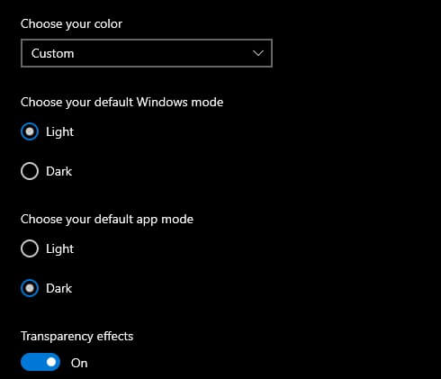 Enable Dark Mode on Windows 10