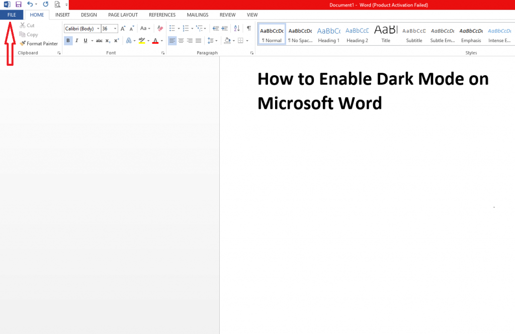 Microsoft Word Dark Mode