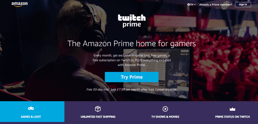 Link Amazon Prime to Twitch