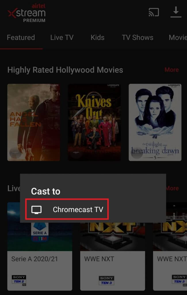 Chromecast Airtel TV to TV