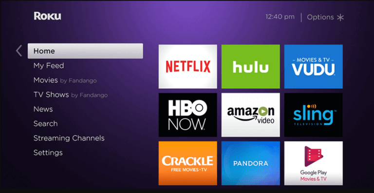 Go to Roku home screen 