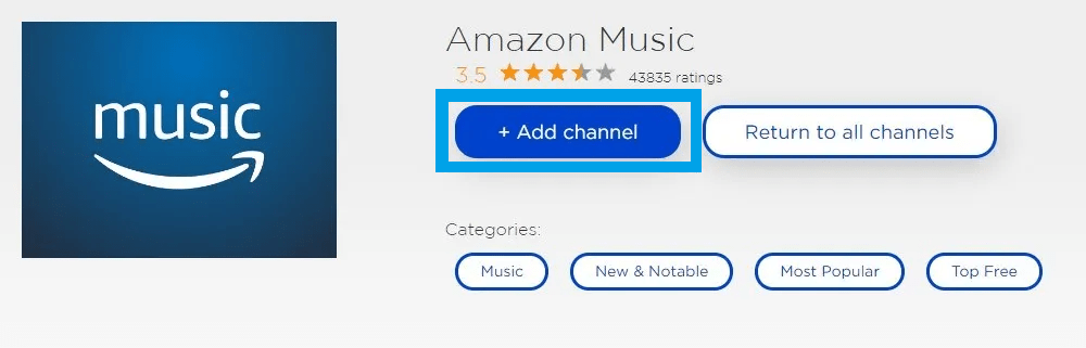 Add Amazon Music on Roku