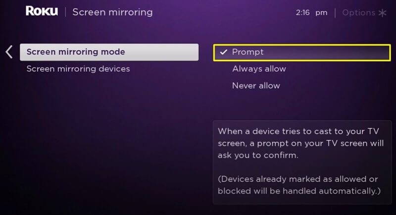 Enable Screen Mirroring