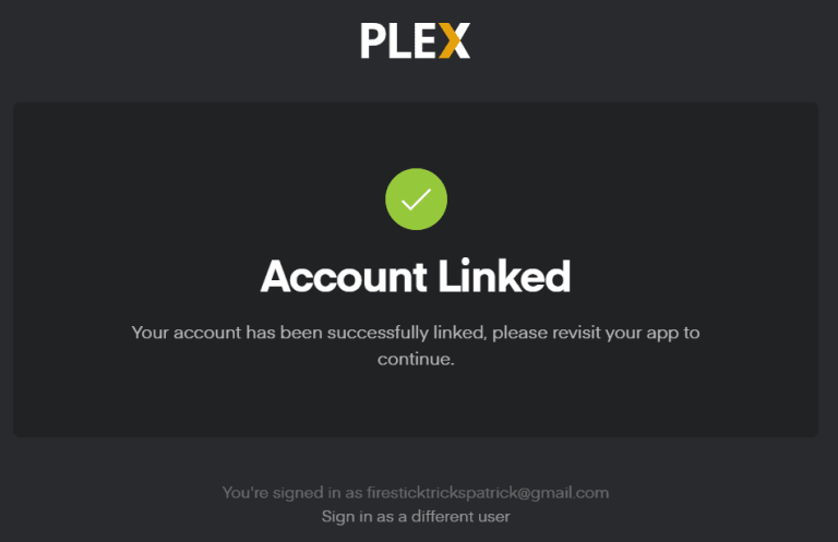 You will get an account-linked confirmation message on the screen.
