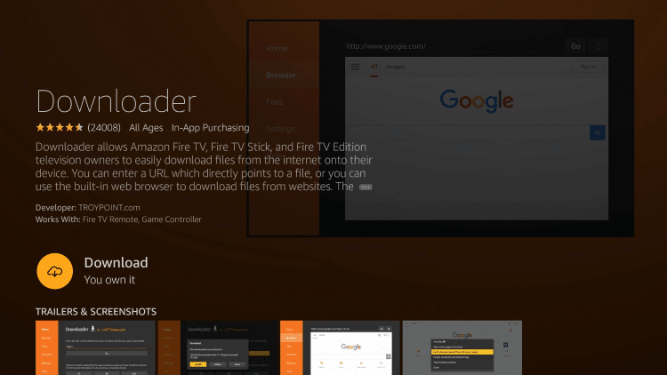 Install Downloader on Firestick