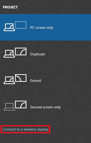 Connect to a wireless display