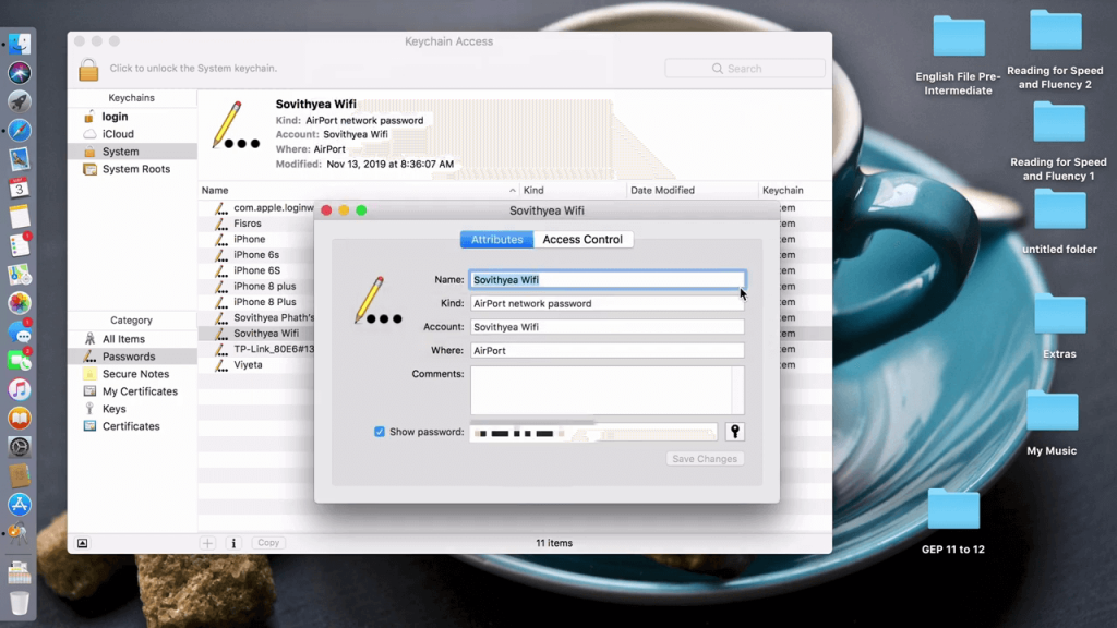 Find WiFi Passwords on Mac