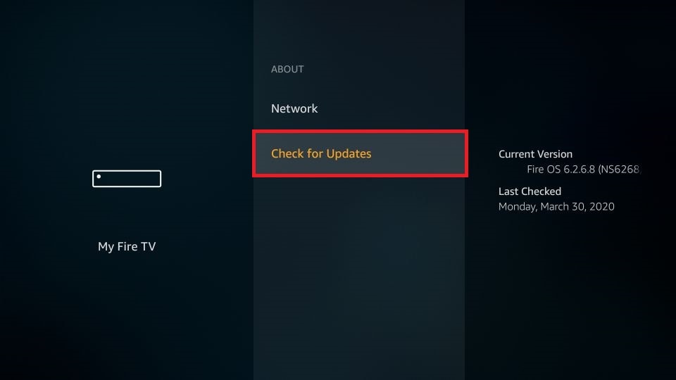 Check for Updates on Firestick