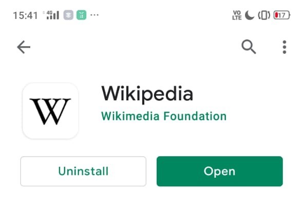 Open Wikipedia app