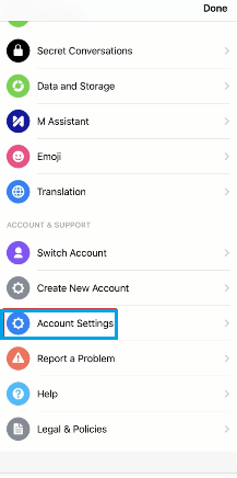 Select Account Settings