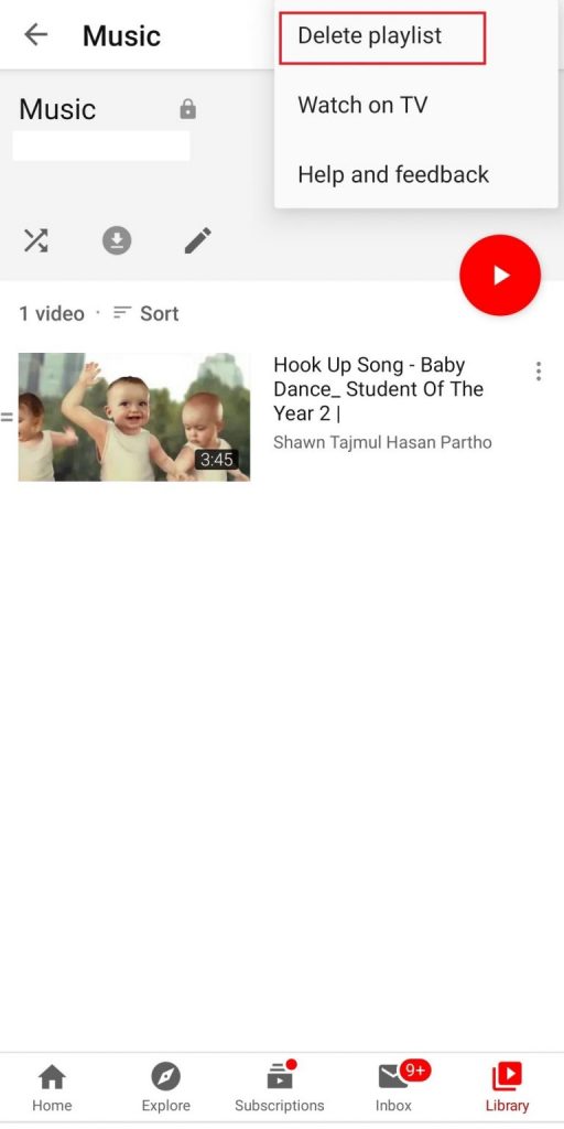 Select the Delete Playlist