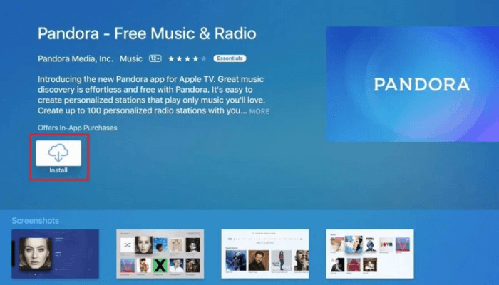 Install Pandora on Apple TV