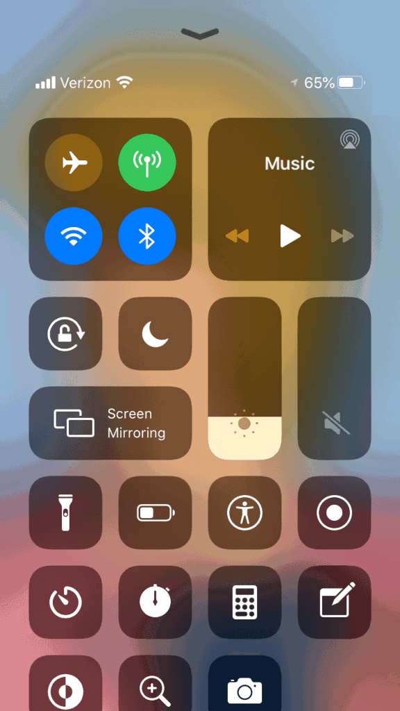 Turn off volume on control center