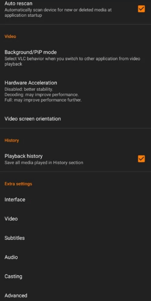 VLC Dark Mode on Android
