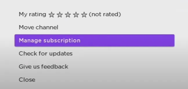 Select Manage subscription to cancel HBO Max subscription