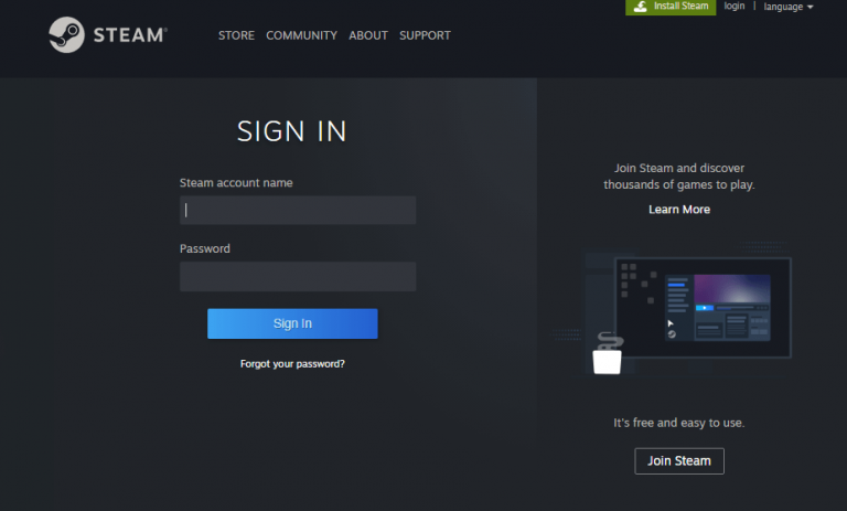 steam sign in