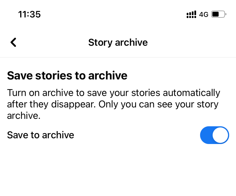 Enable Story Archive on Facebook