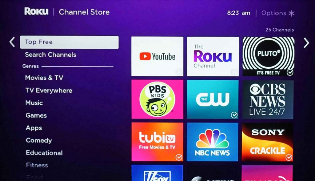 Enter the Roku Channel Store and search for STARZ on Roku