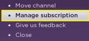 select Manage Subscription to unsubscribe