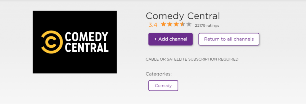Select Add Channels to get Comedy Central on Roku.