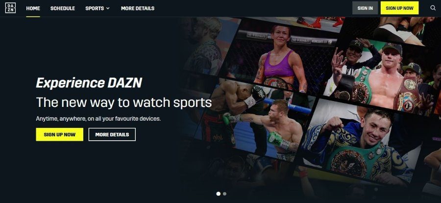 Click on Signup to get Dazn on Apple TV.