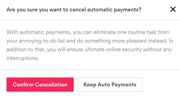 Click on Confirm Cancellation.
