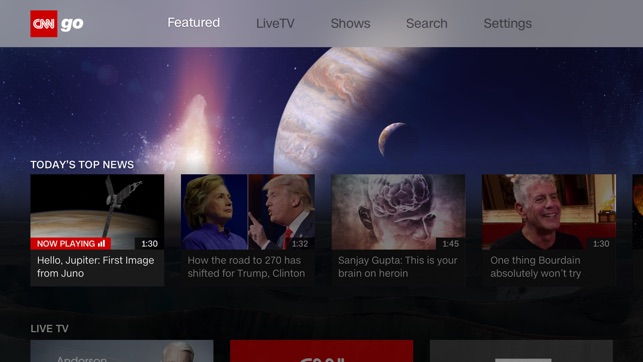 CNN app on Apple TV