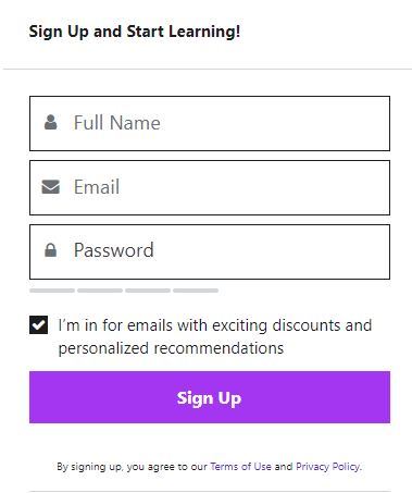 Fill in the details and select Sign up