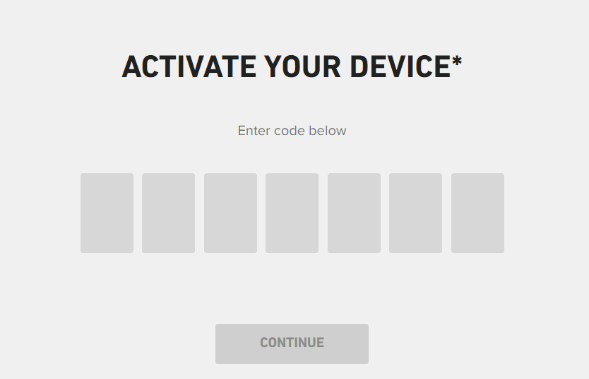 enter the activation code to Activate BET
