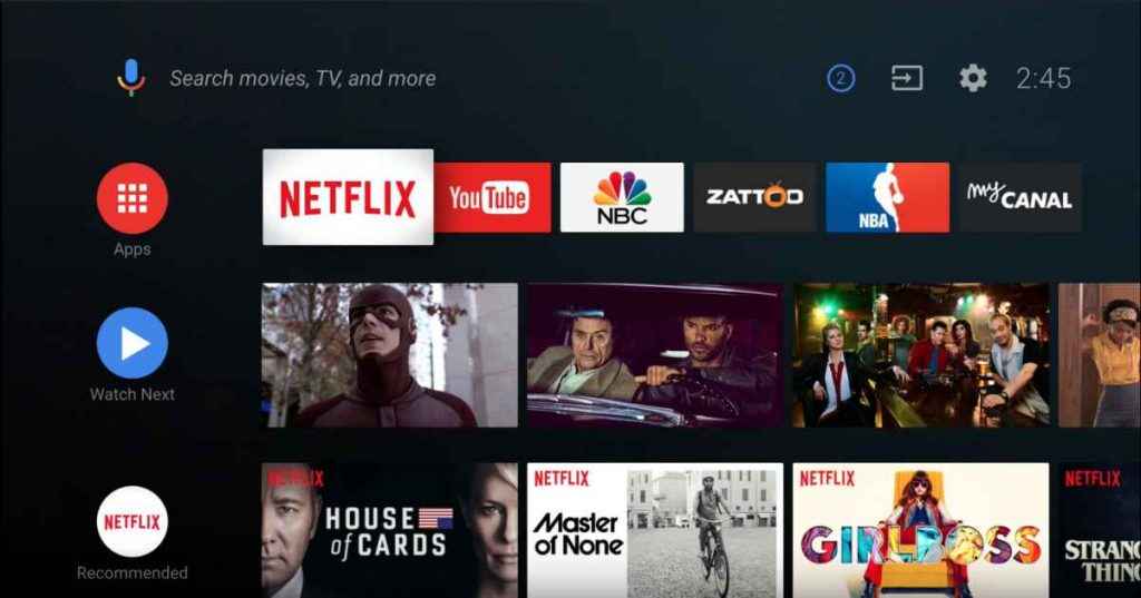 Apps on Android TV