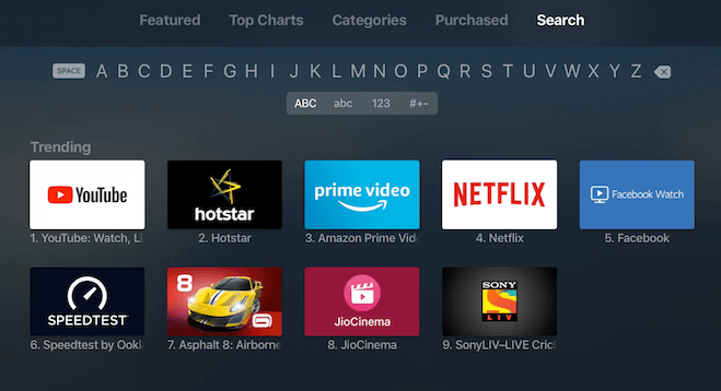 Search for Crunchyroll on Apple TV