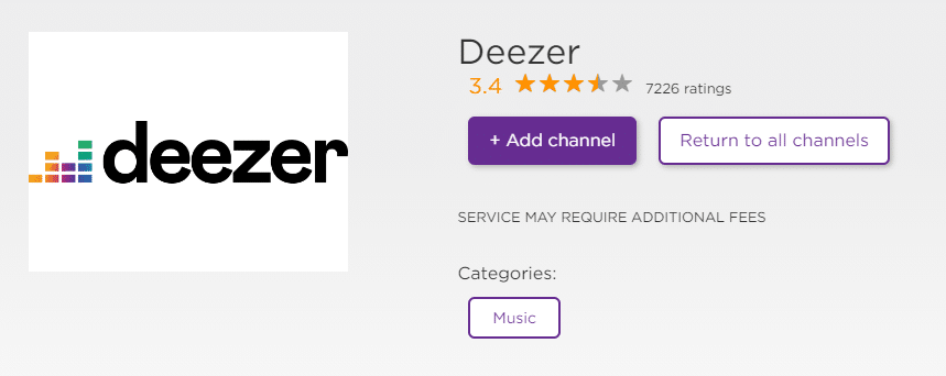 Add Deezer on Roku