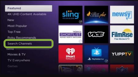 Search Food Network on Roku
