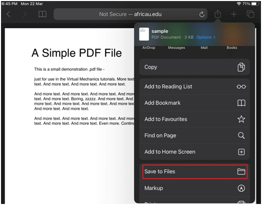 Save PDF on iPad from Safari/Chrome