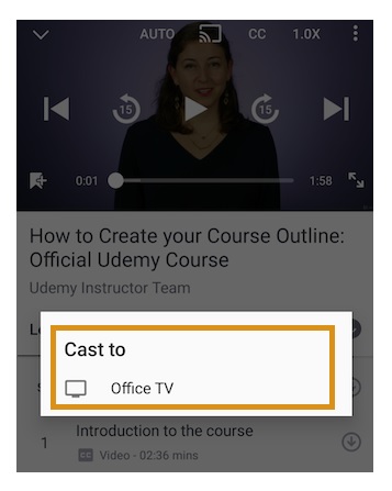 How to Chromecast Udemy Courses to TV - 96