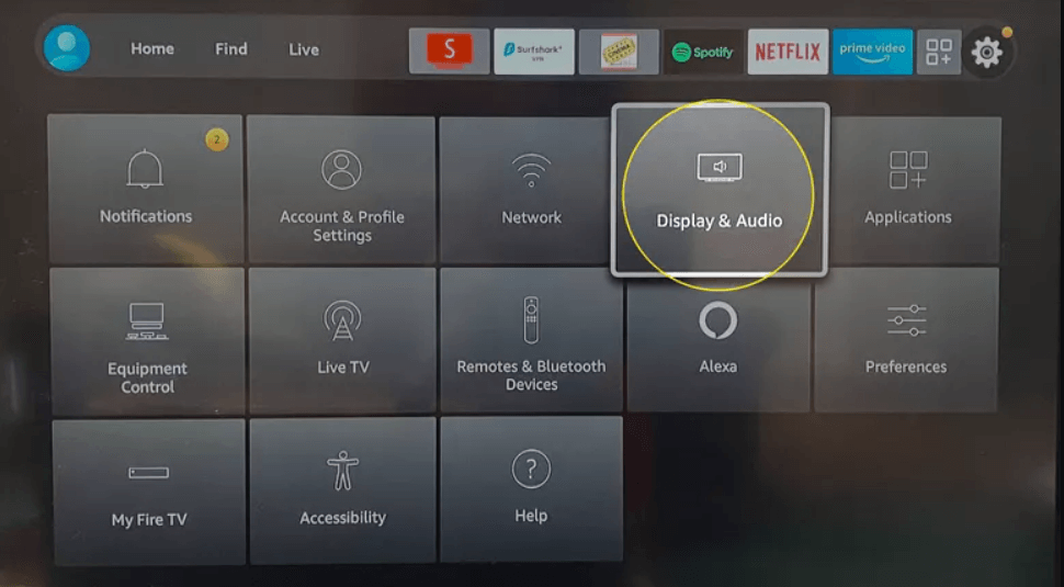 Select Display & Audio