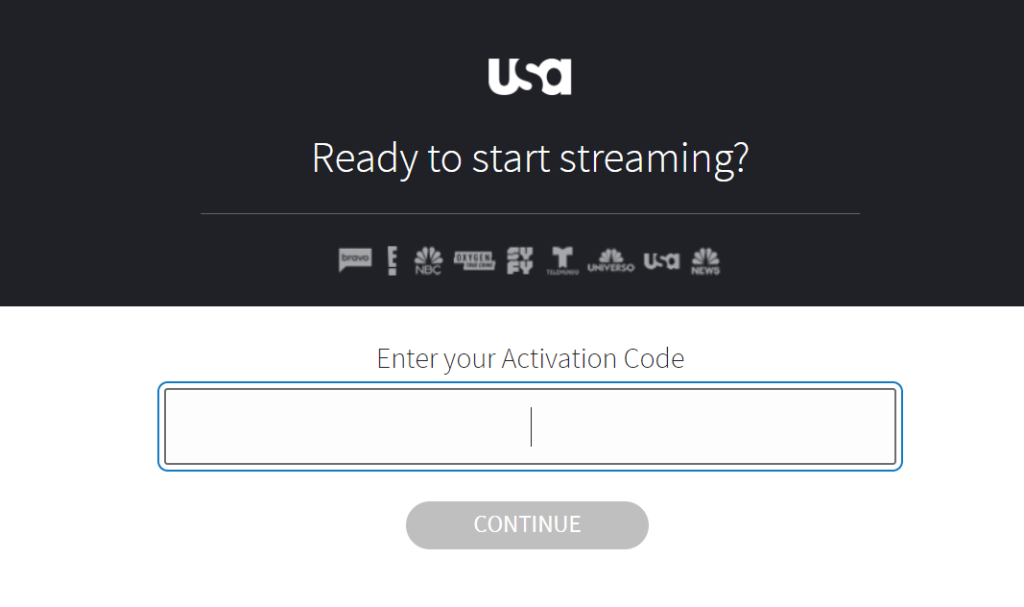 enter the activation code to activate USA Network 