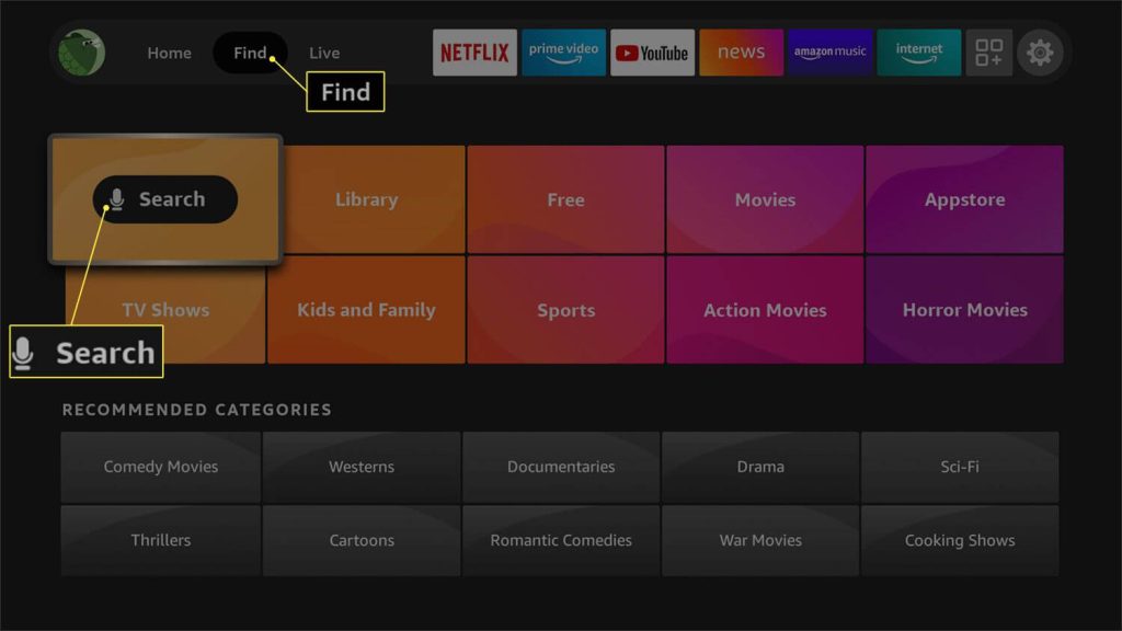 click search to install and activate NBC News app on Firestick 