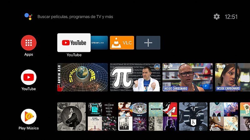 click apps tab from android TV's home screen 