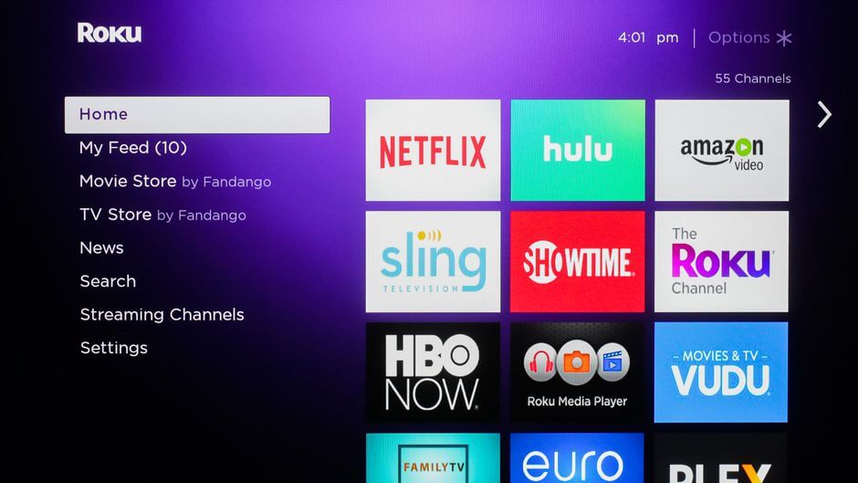 tap streaming channels from the home screen 
