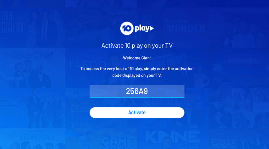 enter the activation code to activate 10 play app 
