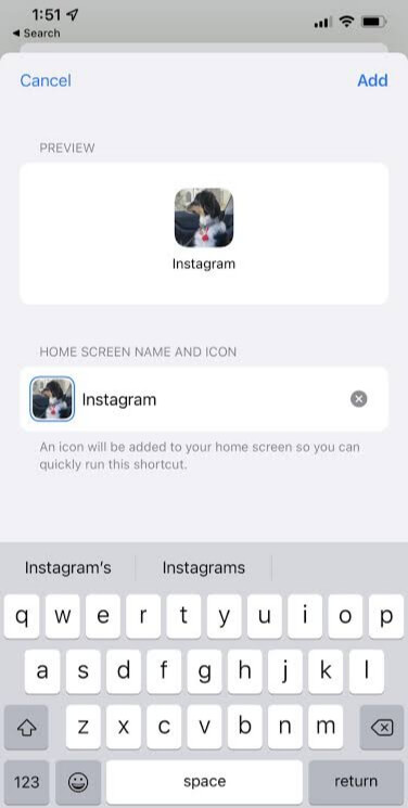 Change the Instagram icon